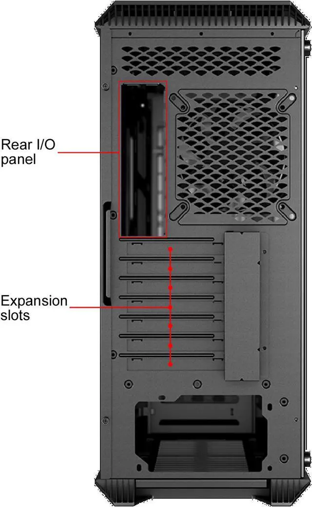 Alt view image 14 of 14 - MSI MPG GUNGNIR 100D Mid Tower Chassis Support up to EATX Motherboard, Side Panel of 4mm Tempered Glass, 120mm Fan, Reserved Cooling Space and Front USB 3.0 Ports
