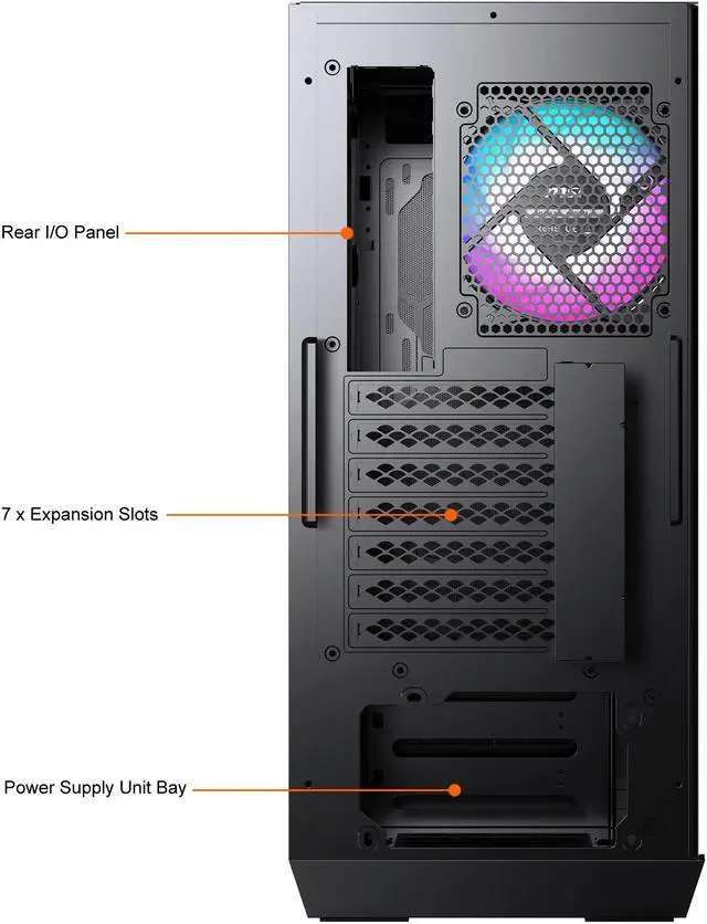 Alt view image 12 of 12 - MSI MPG GUNGNIR 110R Black ATX Mid Tower Computer Case
