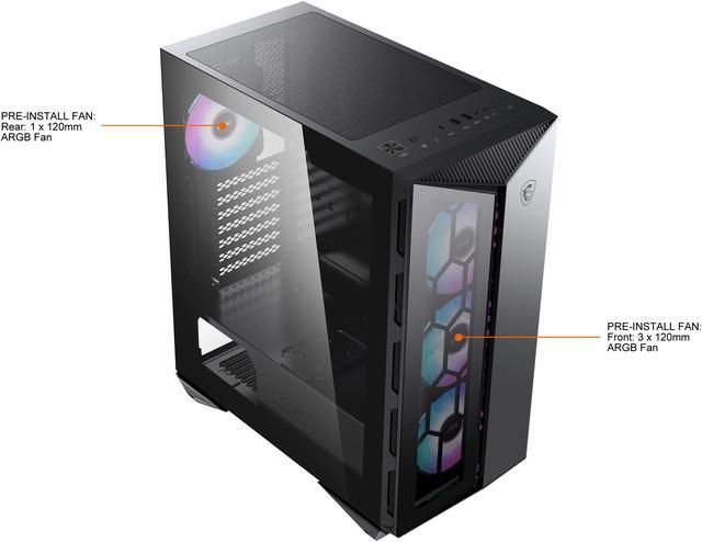 Alt view image 8 of 12 - MSI MPG GUNGNIR 110R Black ATX Mid Tower Computer Case