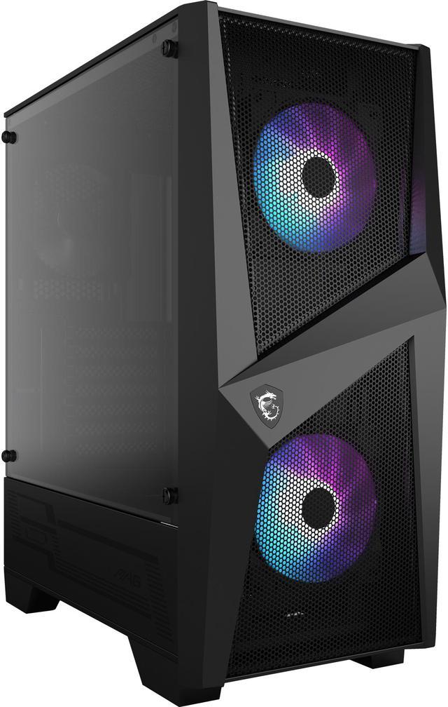 MSI MAG Series FORGE 100R, Mid-Tower Gaming PC Case: Tempered Glass Side  Panel, ARGB 120mm Fans, Liquid Cooling Support up to 240mm Radiator, Mesh
