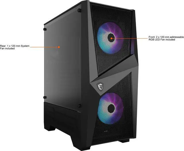 Alt view image 8 of 11 - MSI MAG FORGE 100R ATX Mid Tower Computer Case