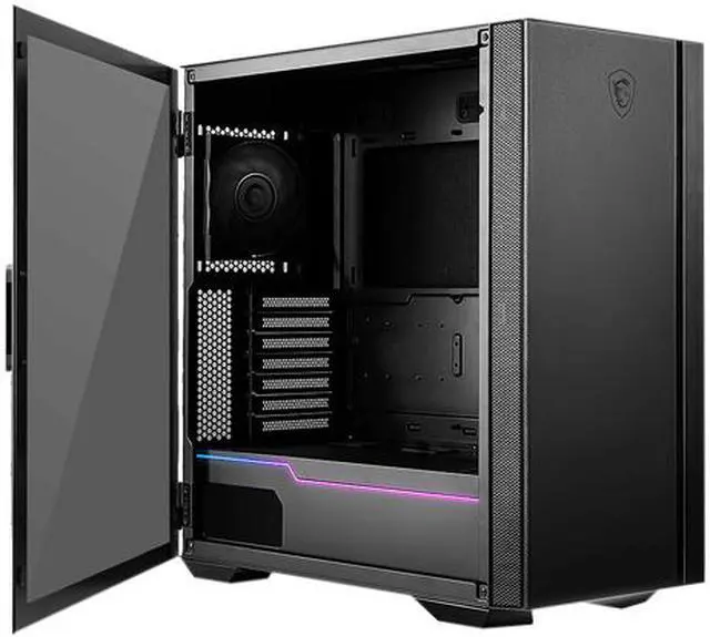 Alt view image 4 of 17 - MSI MPG QUIETUDE 100S Black SPCC Steel / Laminated Tempered Glass ATX Mid Tower Computer Case