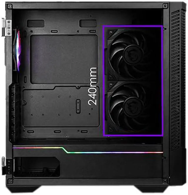 Alt view image 4 of 16 - MSI MPG VELOX 100R Black SPCC Steel / Laminated Tempered Glass ATX Mid Tower Computer Case