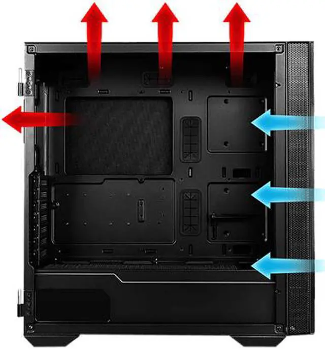 Alt view image 5 of 16 - MSI MPG VELOX 100R Black SPCC Steel / Laminated Tempered Glass ATX Mid Tower Computer Case