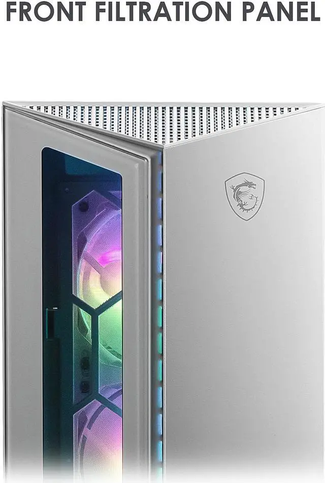 Alt view image 5 of 8 - MSI MPG GUNGNIR 110R White ABS / SPCC / Tempered Glass ATX Mid Tower Computer Case