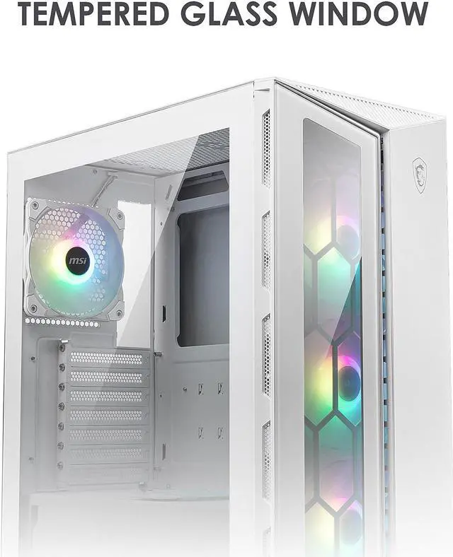 Alt view image 6 of 8 - MSI MPG GUNGNIR 110R White ABS / SPCC / Tempered Glass ATX Mid Tower Computer Case