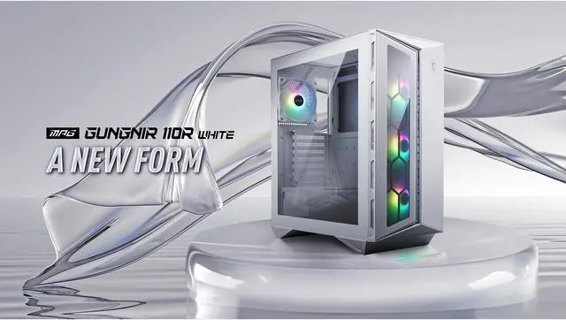 Alt view image 8 of 8 - MSI MPG GUNGNIR 110R White ABS / SPCC / Tempered Glass ATX Mid Tower Computer Case