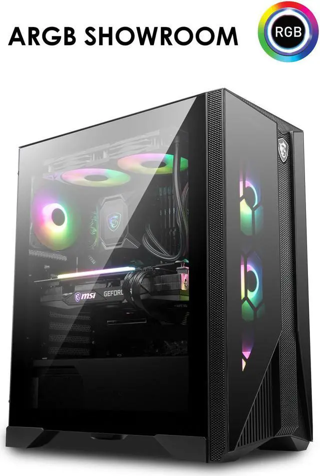 Alt view image 2 of 15 - MSI MPG GUNGNIR 120R Black ATX Mid Tower Computer Case