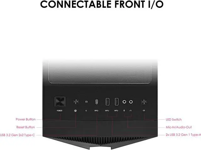 Alt view image 3 of 15 - MSI MPG GUNGNIR 120R Black ATX Mid Tower Computer Case
