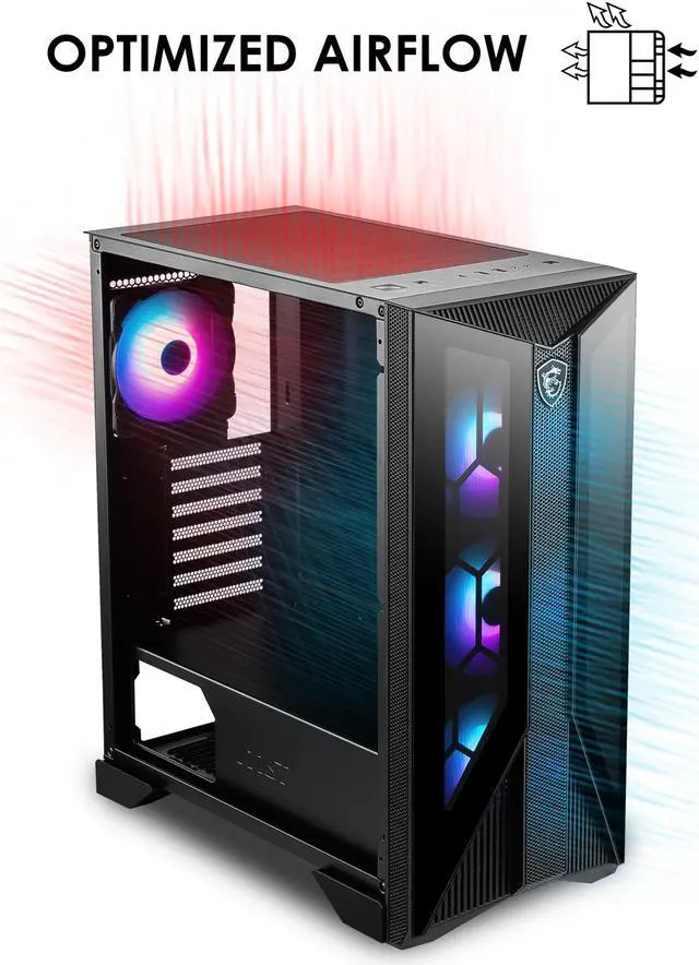 Alt view image 9 of 15 - MSI MPG GUNGNIR 120R Black ATX Mid Tower Computer Case