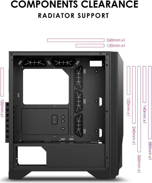 Alt view image 13 of 15 - MSI MPG GUNGNIR 120R Black ATX Mid Tower Computer Case