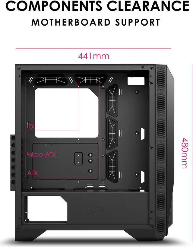 Alt view image 11 of 15 - MSI MPG GUNGNIR 120R Black ATX Mid Tower Computer Case