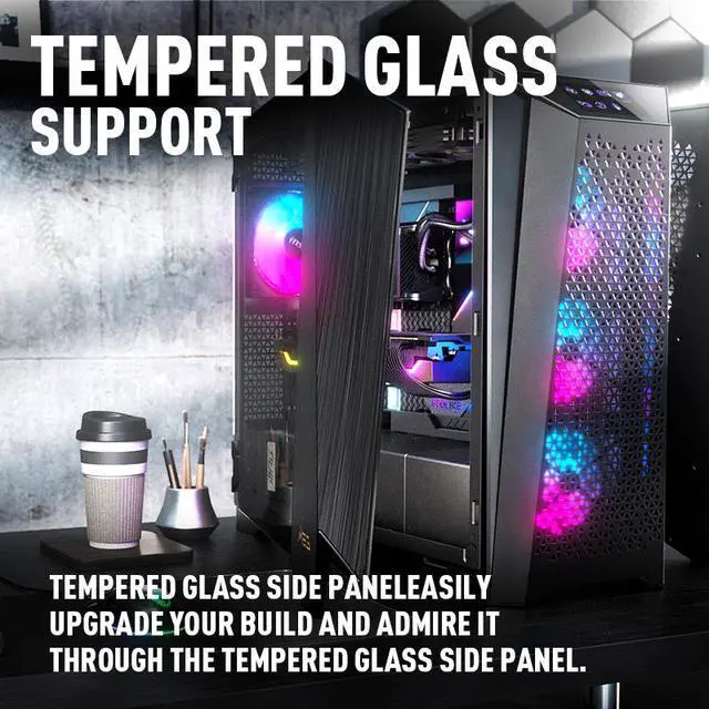 Alt view image 9 of 17 - MSI MEG PROSPECT 700R Black Steel / Tempered Glass ATX Mid Tower Cases - 4 ARGB Fans - 4.3" Touch Panel