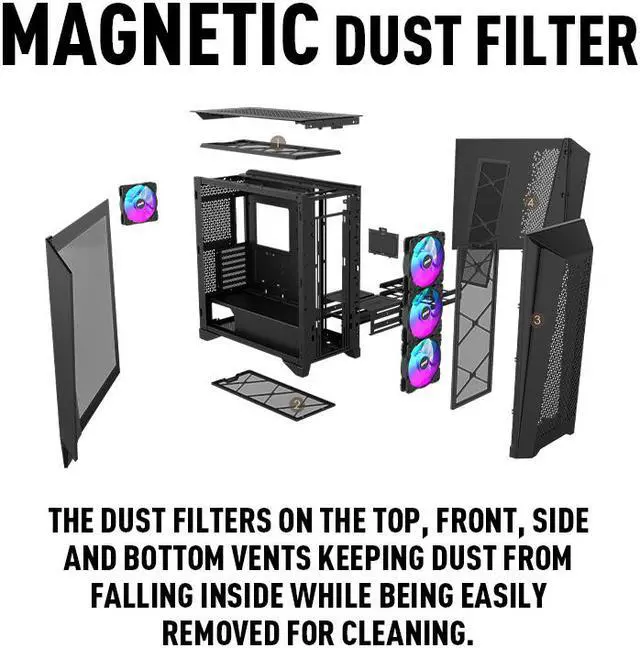 Alt view image 13 of 17 - MSI MEG PROSPECT 700R Black Steel / Tempered Glass ATX Mid Tower Cases - 4 ARGB Fans - 4.3" Touch Panel
