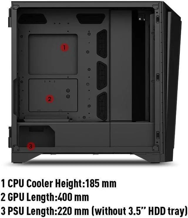 Alt view image 14 of 17 - MSI MEG PROSPECT 700R Black Steel / Tempered Glass ATX Mid Tower Cases - 4 ARGB Fans - 4.3" Touch Panel