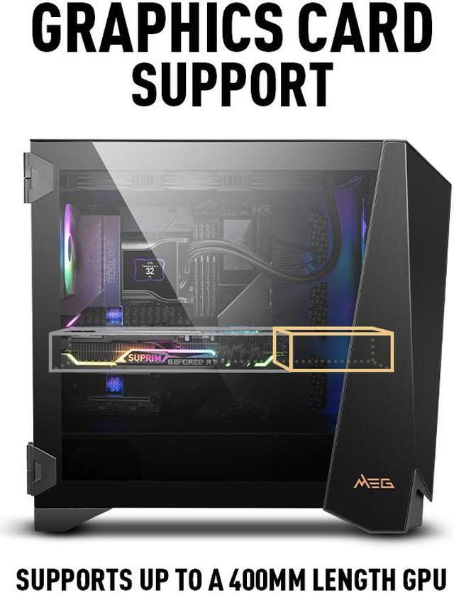 Alt view image 15 of 17 - MSI MEG PROSPECT 700R Black Steel / Tempered Glass ATX Mid Tower Cases - 4 ARGB Fans - 4.3" Touch Panel