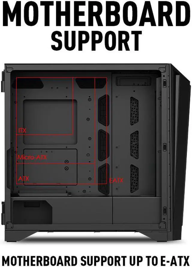 Alt view image 16 of 17 - MSI MEG PROSPECT 700R Black Steel / Tempered Glass ATX Mid Tower Cases - 4 ARGB Fans - 4.3" Touch Panel