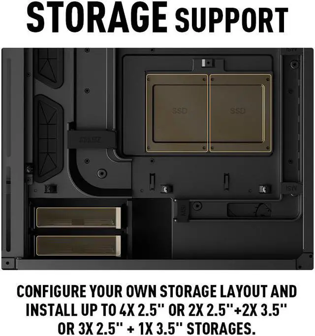 Alt view image 17 of 17 - MSI MEG PROSPECT 700R Black Steel / Tempered Glass ATX Mid Tower Cases - 4 ARGB Fans - 4.3" Touch Panel