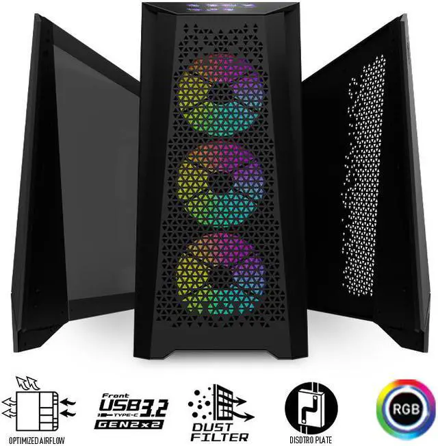Alt view image 18 of 17 - MSI MEG PROSPECT 700R Black Steel / Tempered Glass ATX Mid Tower Cases - 4 ARGB Fans - 4.3" Touch Panel