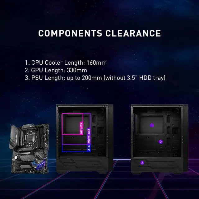 Alt view image 6 of 14 - MSI Mid-Tower PC Gaming Case – Tempered Glass Side Panel – 4 x 120mm aRGB Fan – Liquid Cooling Support up to 240mm Radiator x 1 – MAG Forge 112R