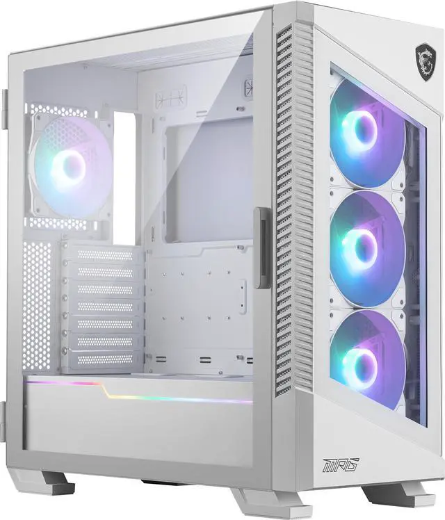 Alt view image 2 of 13 - MSI MPG VELOX 100R White SPCC Steel / Laminated Tempered Glass ATX Mid Tower Computer Case