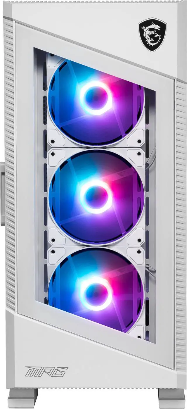 Alt view image 3 of 13 - MSI MPG VELOX 100R White SPCC Steel / Laminated Tempered Glass ATX Mid Tower Computer Case