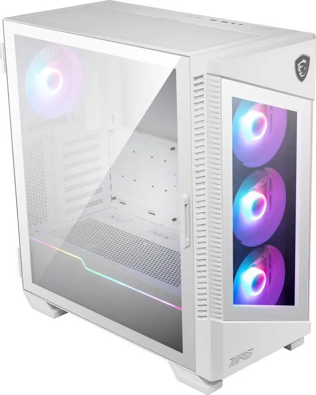 Alt view image 5 of 13 - MSI MPG VELOX 100R White SPCC Steel / Laminated Tempered Glass ATX Mid Tower Computer Case