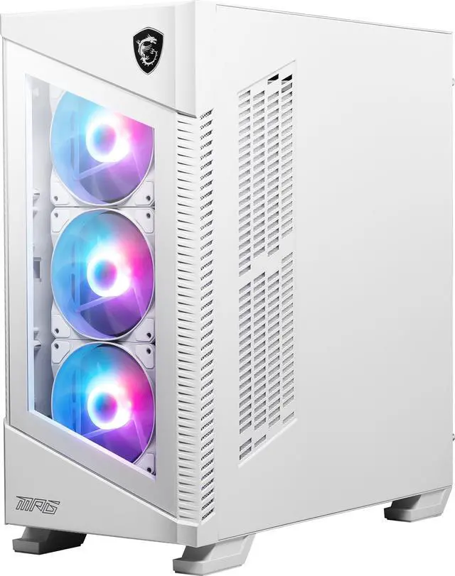 Alt view image 7 of 13 - MSI MPG VELOX 100R White SPCC Steel / Laminated Tempered Glass ATX Mid Tower Computer Case