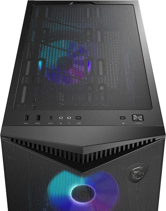 Alt view image 15 of 15 - MSI MPG GUNGNIR 300R AIRFLOW, USA, 2xUSB 3.2 Gen 1, 1xUSB 3.2 Gen2 Type-C, 4x120mm PWM ARGB Fan, ARGB+PWM Control Board, Tempered Glass Window, Black