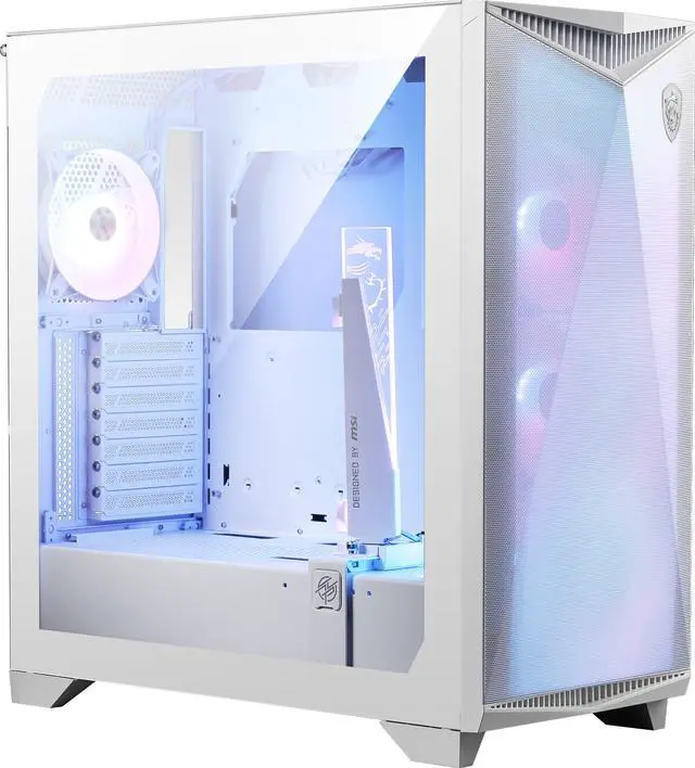 Alt view image 4 of 13 - MSI MPG GUNGNIR 300R AIRFLOW WHITE, USA, 2xUSB 3.2 Gen 1, 1xUSB 3.2 Gen2 Type-C, 4x120mm PWM ARGB Fan, ARGB+PWM Control Board, Tempered Glass Window