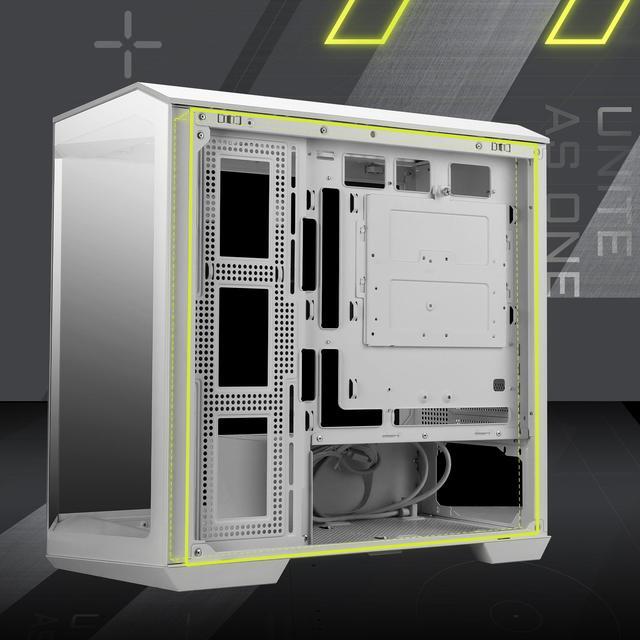 Alt view image 11 of 11 - MSI MAG PANO M100R PZ White Micro-ATX PC Case - Supports Back-Connect Motherboard, 4 ARGB Fans, Lighting Hub, GPU Support Stand, Dust Filters, USB Type-C (20Gbps), 270-degree Panoramic Display