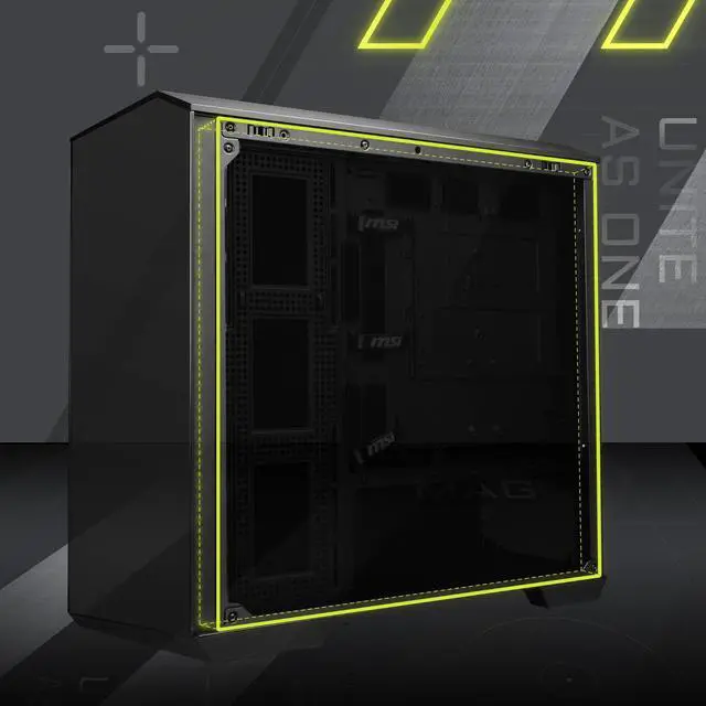 Alt view image 10 of 11 - MSI MAG PANO M100R PZ Micro-ATX PC Case - Supports Back-Connect Motherboard, 4 ARGB Fans, Lighting Hub, GPU Support Stand, Dust Filters, USB Type-C (20Gbps), 270-degree Panoramic Display