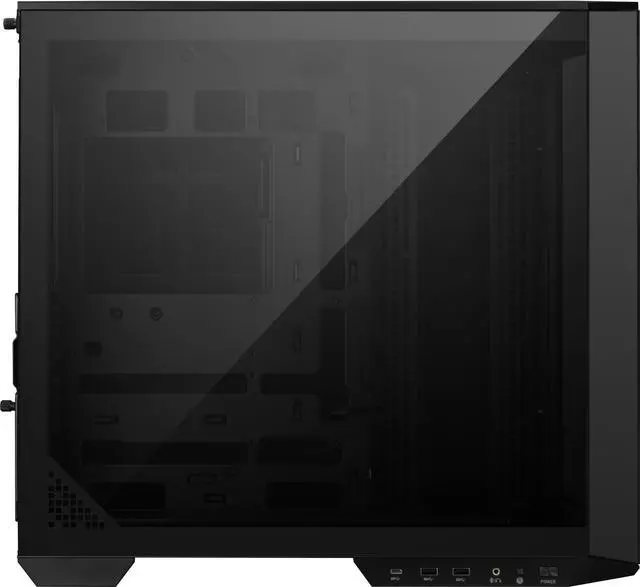 Alt view image 10 of 18 - MSI MAG PANO 100L PZ Project Zero Mid Tower ATX Gaming Case, ABS Plastic, SPCC Steel, Tempered Glass, Support Back-Connect, 270-degree Panoramic Display, GPU Support Stand, Dust Filter