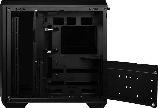 Alt view image 16 of 18 - MSI MAG PANO 100L PZ Project Zero Mid Tower ATX Gaming Case, ABS Plastic, SPCC Steel, Tempered Glass, Support Back-Connect, 270-degree Panoramic Display, GPU Support Stand, Dust Filter