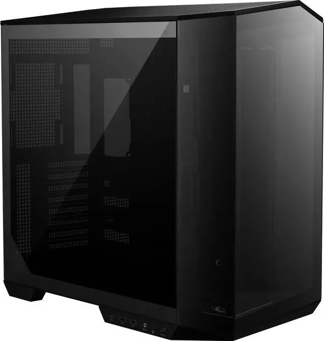 Alt view image 5 of 18 - MSI MAG PANO 100L PZ Project Zero Mid Tower ATX Gaming Case, ABS Plastic, SPCC Steel, Tempered Glass, Support Back-Connect, 270-degree Panoramic Display, GPU Support Stand, Dust Filter