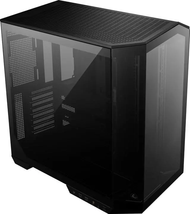 Alt view image 6 of 18 - MSI MAG PANO 100L PZ Project Zero Mid Tower ATX Gaming Case, ABS Plastic, SPCC Steel, Tempered Glass, Support Back-Connect, 270-degree Panoramic Display, GPU Support Stand, Dust Filter