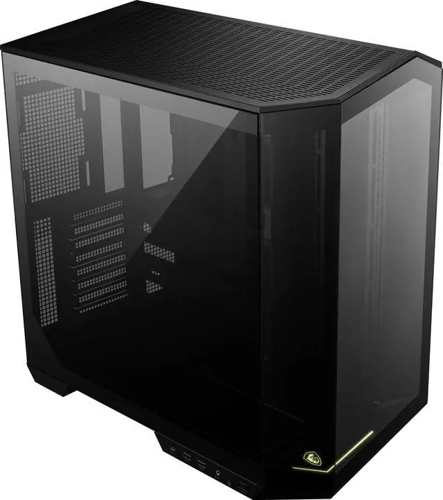 Alt view image 9 of 18 - MSI MAG PANO 100L PZ Project Zero Mid Tower ATX Gaming Case, ABS Plastic, SPCC Steel, Tempered Glass, Support Back-Connect, 270-degree Panoramic Display, GPU Support Stand, Dust Filter