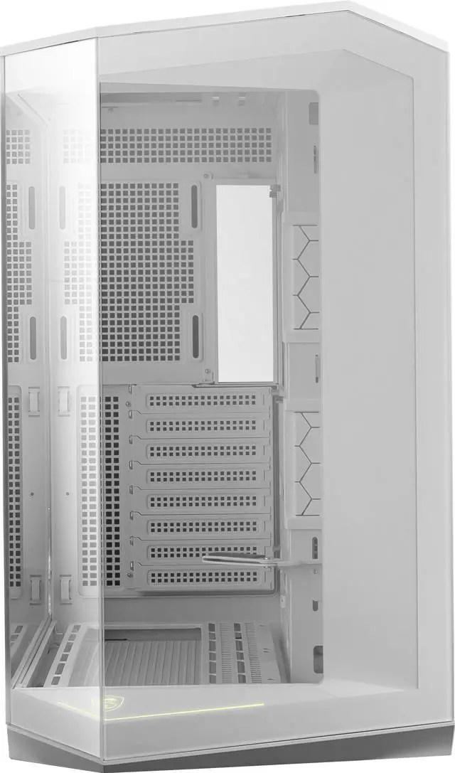 Alt view image 16 of 20 - MSI MAG PANO 100L PZ White Project Zero Mid Tower ATX Gaming Case, ABS Plastic, SPCC Steel, Tempered Glass, Support Back-Connect, 270-degree Panoramic Display, GPU Support Stand, Dust Filter