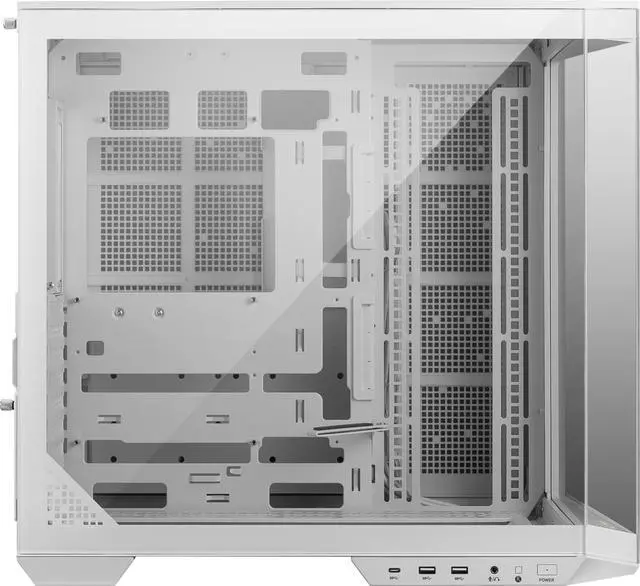Alt view image 11 of 20 - MSI MAG PANO 100L PZ White Project Zero Mid Tower ATX Gaming Case, ABS Plastic, SPCC Steel, Tempered Glass, Support Back-Connect, 270-degree Panoramic Display, GPU Support Stand, Dust Filter