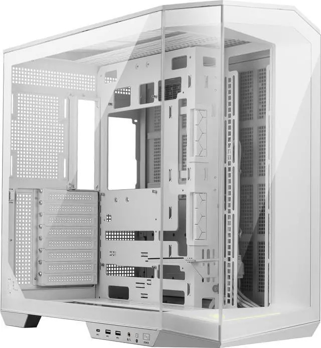 Alt view image 10 of 20 - MSI MAG PANO 100L PZ White Project Zero Mid Tower ATX Gaming Case, ABS Plastic, SPCC Steel, Tempered Glass, Support Back-Connect, 270-degree Panoramic Display, GPU Support Stand, Dust Filter