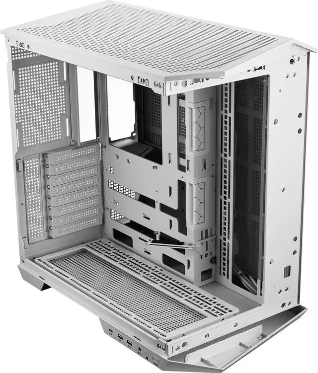 Alt view image 13 of 20 - MSI MAG PANO 100L PZ White Project Zero Mid Tower ATX Gaming Case, ABS Plastic, SPCC Steel, Tempered Glass, Support Back-Connect, 270-degree Panoramic Display, GPU Support Stand, Dust Filter