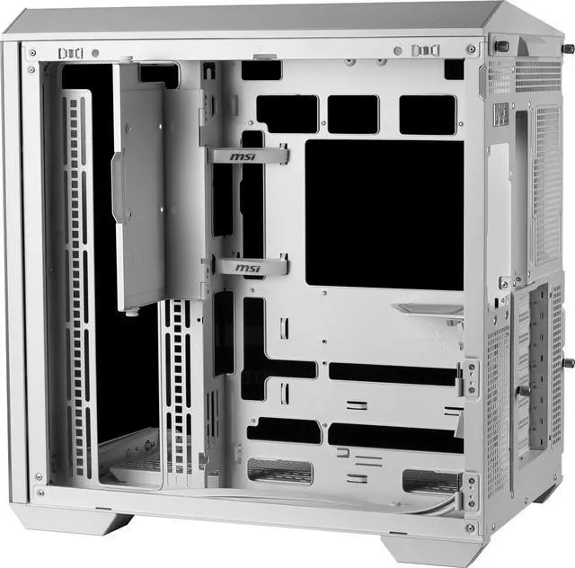 Alt view image 17 of 20 - MSI MAG PANO 100L PZ White Project Zero Mid Tower ATX Gaming Case, ABS Plastic, SPCC Steel, Tempered Glass, Support Back-Connect, 270-degree Panoramic Display, GPU Support Stand, Dust Filter