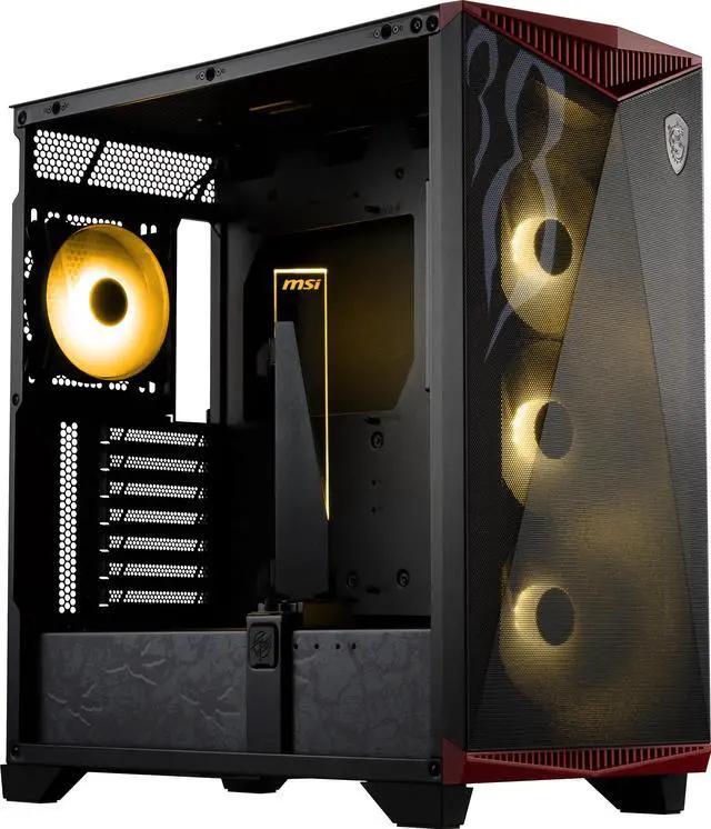 Alt view image 4 of 16 - MSI MPG GUNGNIR 300 MONSTER HUNTER EDITION Black / Red Mid Tower Computer Case