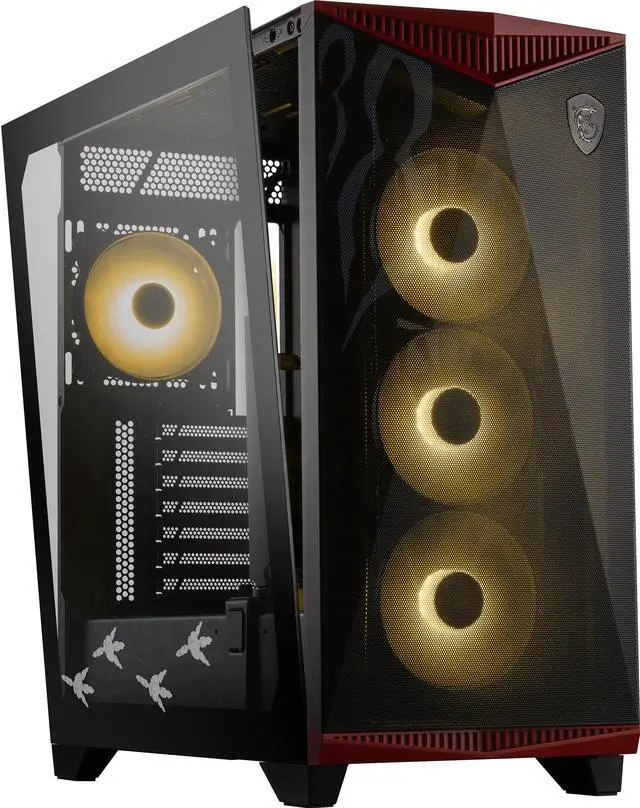 Alt view image 11 of 16 - MSI MPG GUNGNIR 300 MONSTER HUNTER EDITION Black / Red Mid Tower Computer Case