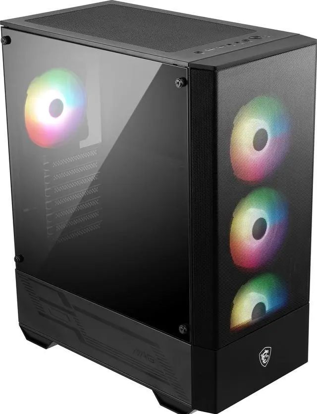 Alt view image 8 of 10 - MSI MAG Forge 112R Mid-Tower PC Gaming Case - Tempered Glass Side Panel - 4 x 120mm aRGB Fan - MAG A750GL PCIE5 Power Supply installed