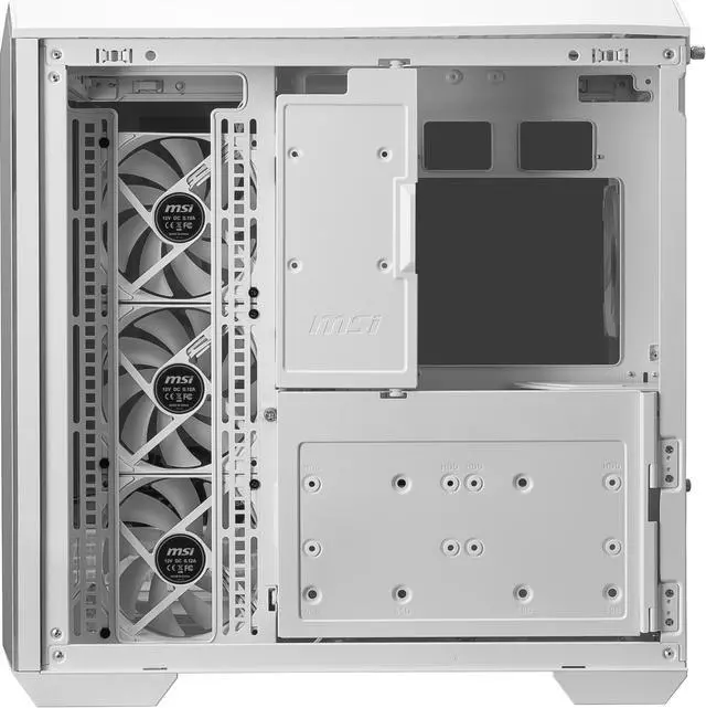 Alt view image 6 of 7 - MSI MAG PANO 100R PZ White Project Zero Mid Tower ATX Gaming Case, Tempered Glass, Support Back-Connect, 270-degree Panoramic Display, GPU Support Stand, 4 ARGB Fans