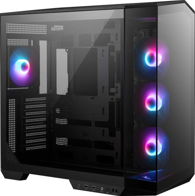 Alt view image 2 of 6 - MSI MAG PANO 100R PZ Project Zero Mid Tower ATX Gaming Case, Tempered Glass, Support Back-Connect, 270-degree Panoramic Display, GPU Support Stand, 4 ARGB Fans