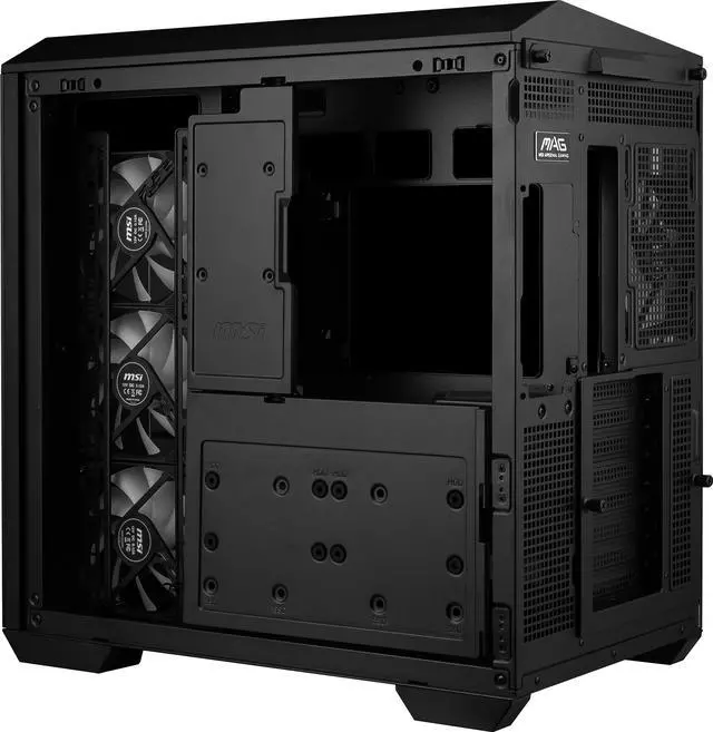 Alt view image 5 of 6 - MSI MAG PANO 100R PZ Project Zero Mid Tower ATX Gaming Case, Tempered Glass, Support Back-Connect, 270-degree Panoramic Display, GPU Support Stand, 4 ARGB Fans