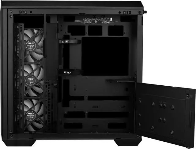 Alt view image 6 of 6 - MSI MAG PANO 100R PZ Project Zero Mid Tower ATX Gaming Case, Tempered Glass, Support Back-Connect, 270-degree Panoramic Display, GPU Support Stand, 4 ARGB Fans