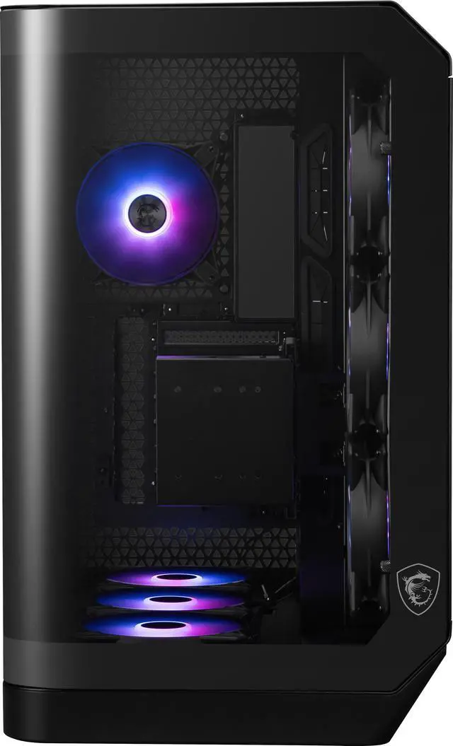 Alt view image 4 of 9 - MSI MAG PANO 120R PZ - ATX Mid-Tower Gaming PC Case - 270-degree Tempered Glass Panel - Liquid Cooling Support up to 360mm Radiator - Pre-Installed 7 ARGB Fans - VGA Bracket